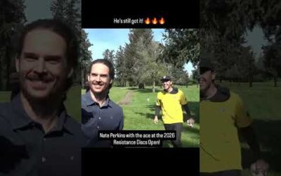 Nate Perkins with the ace at the 2026 Resistance Discs Open!!! Straight buckets! #ace #holeinone⛳️